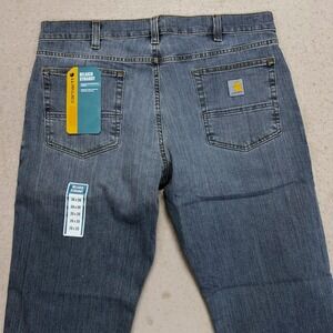Carhartt Relaxed Straight Leg Jeans Mens 36x30 Medium Wash Blue Rugged Flex NEW
